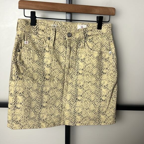 AG Womens The Vera-Skirt Size 27 in snakeskin - Picture 1 of 6